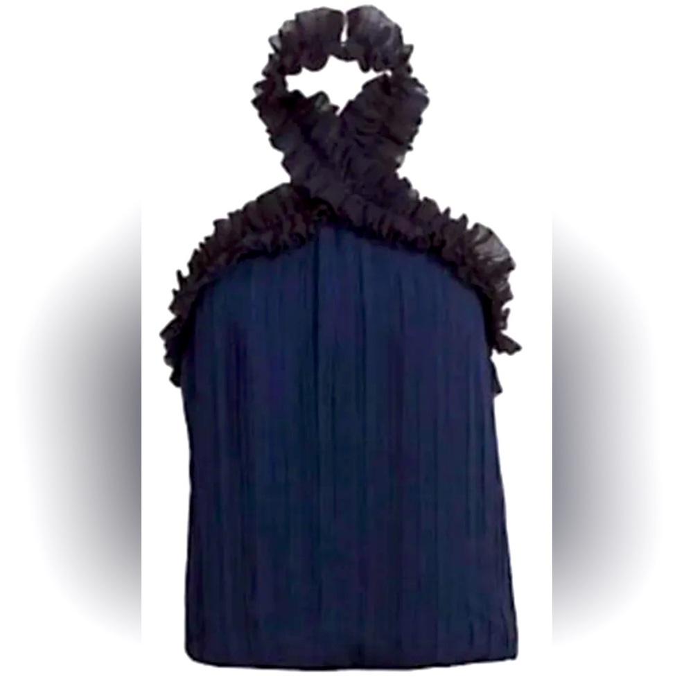 NEW with Tags - Intermix Pleated Navy Halter Dress originally $328.00